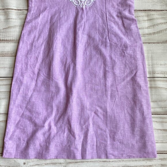 🟡SOLD🟡Talbots Embroidered Linen Shift Dress Size 4 NWT - Picture 5 of 10